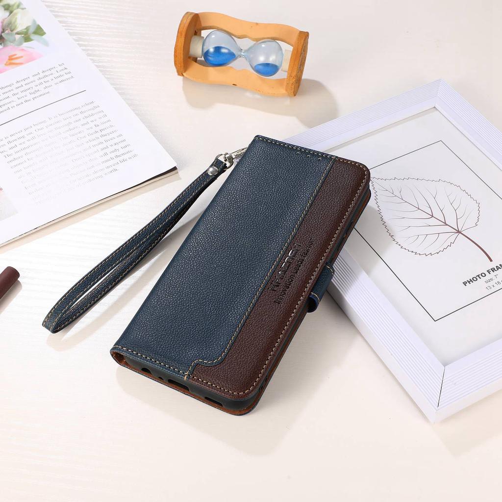 KHAZNEH For Motorola Edge 40 Neo 5G Shockproof Phone Case RFID Blocking Wallet Leather Cover