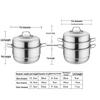 28cm Multi-Function Stainless Steel European Steamer with Double Grate and Soup Pot