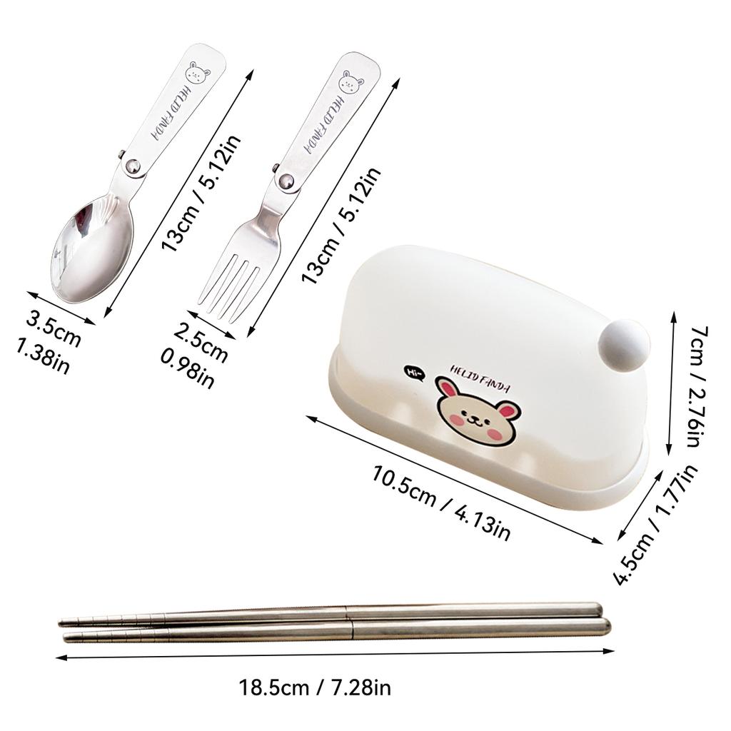Nytt 2/4 st/set Utomhus Bärbart Vikbart Matservis Set 304 Rostfritt Stål Gaffel Sked Ätpinnar Picknick Matservis Set