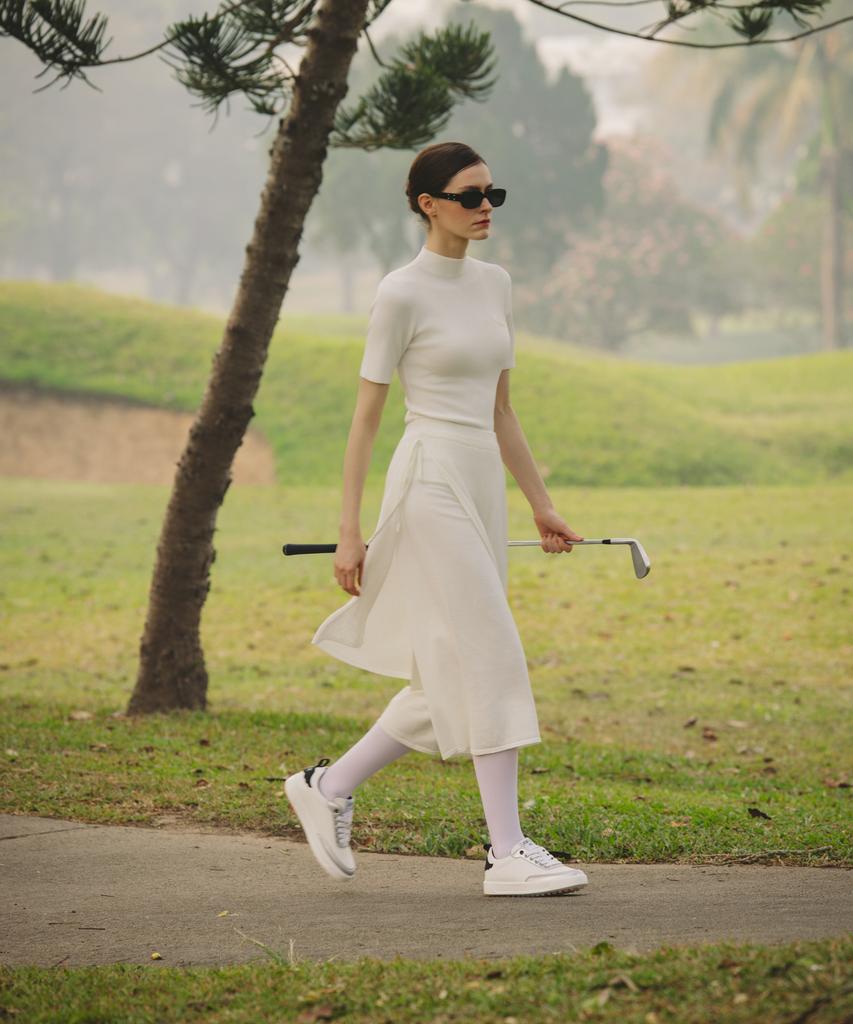 OBER GOLF Knit Wrap Layered Half Pants (Ivory)