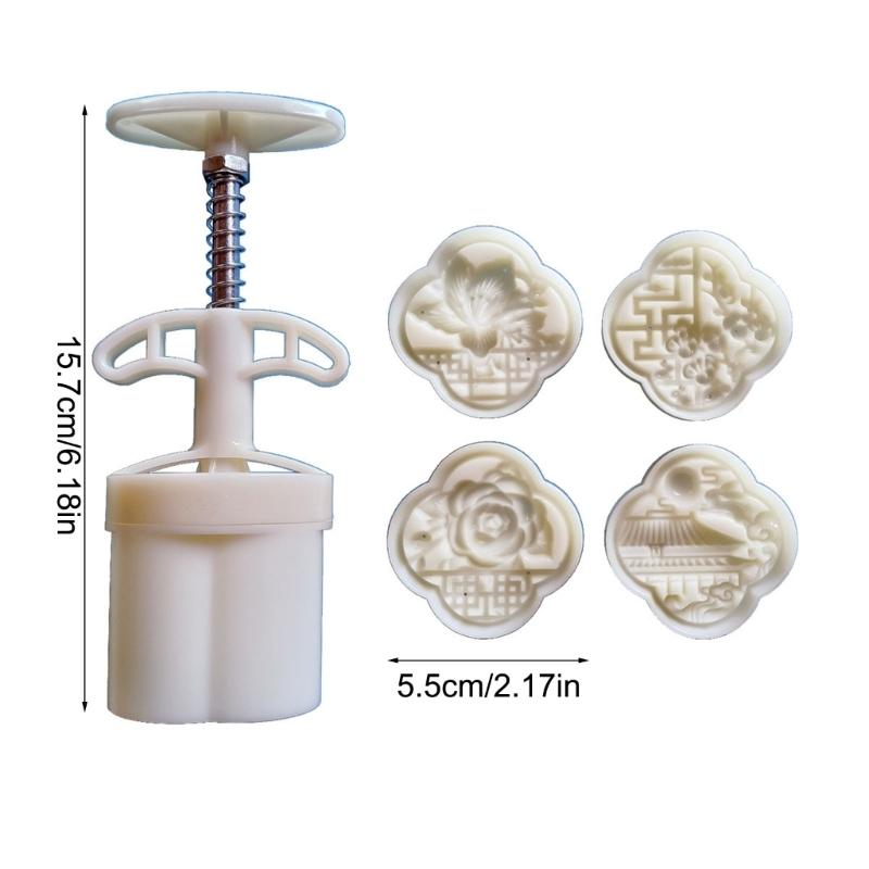 Einfach zu bedienende Mondkuchenformen mit 4-Zeichen-Stempel, langlebiges Küchengerät für Back- und Konditoreikreationen