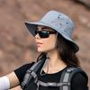 Women's Bucket Hat Foldable Solid Color Light Hiking Hat Big Brim Waterproof Outdoor Camping Fishing Cap Couple Anti-UV Sun Cap