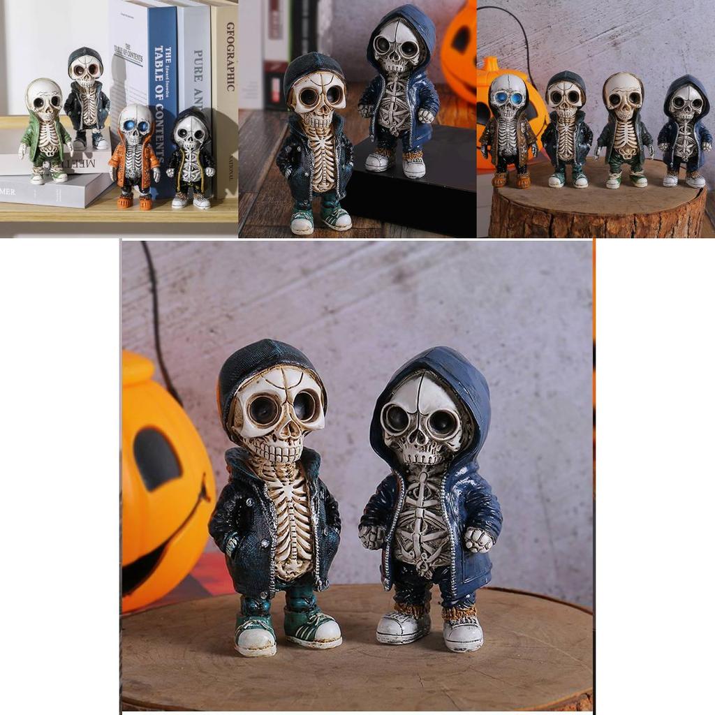 Unique Resin Skeleton Figurine In Versatile Colors For Halloween And Christmas Decor