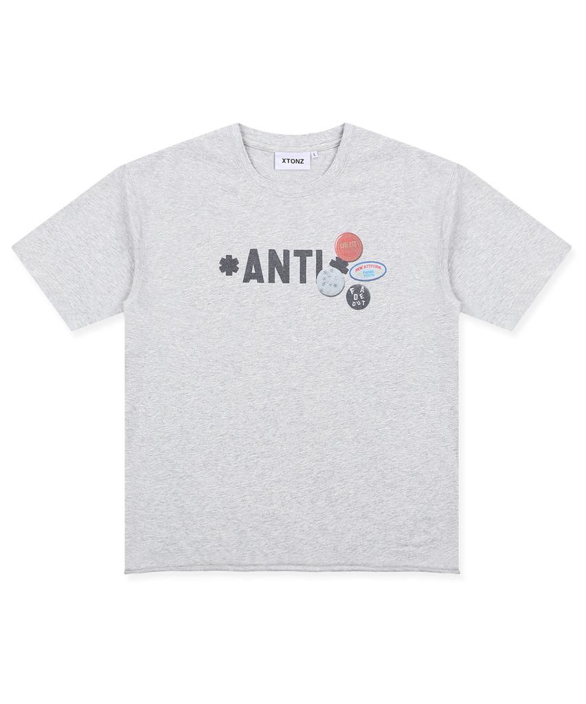 XTONZ Xf010 Anti-Pin Badge T-Shirt (Gray)
