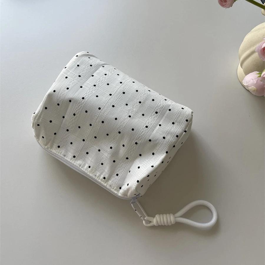 Fashion Dot Women Quilting Makeup Bag Large Capacity Toiletry Cosmetic Storage Pouch Handbag Ladies Zipper Makeup Bag