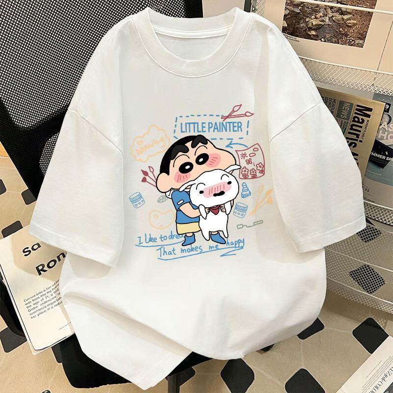 Cartoon Crayon Shin-chan Printed Short Sleeve Unisex Comfortable New Fashion T-Shirt