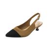 Women Sandals Sharp Pointed Shallow Mouth Slim Heel Women's Shoes Knitted Comfortable High Heels Knitted Breathable Sandals