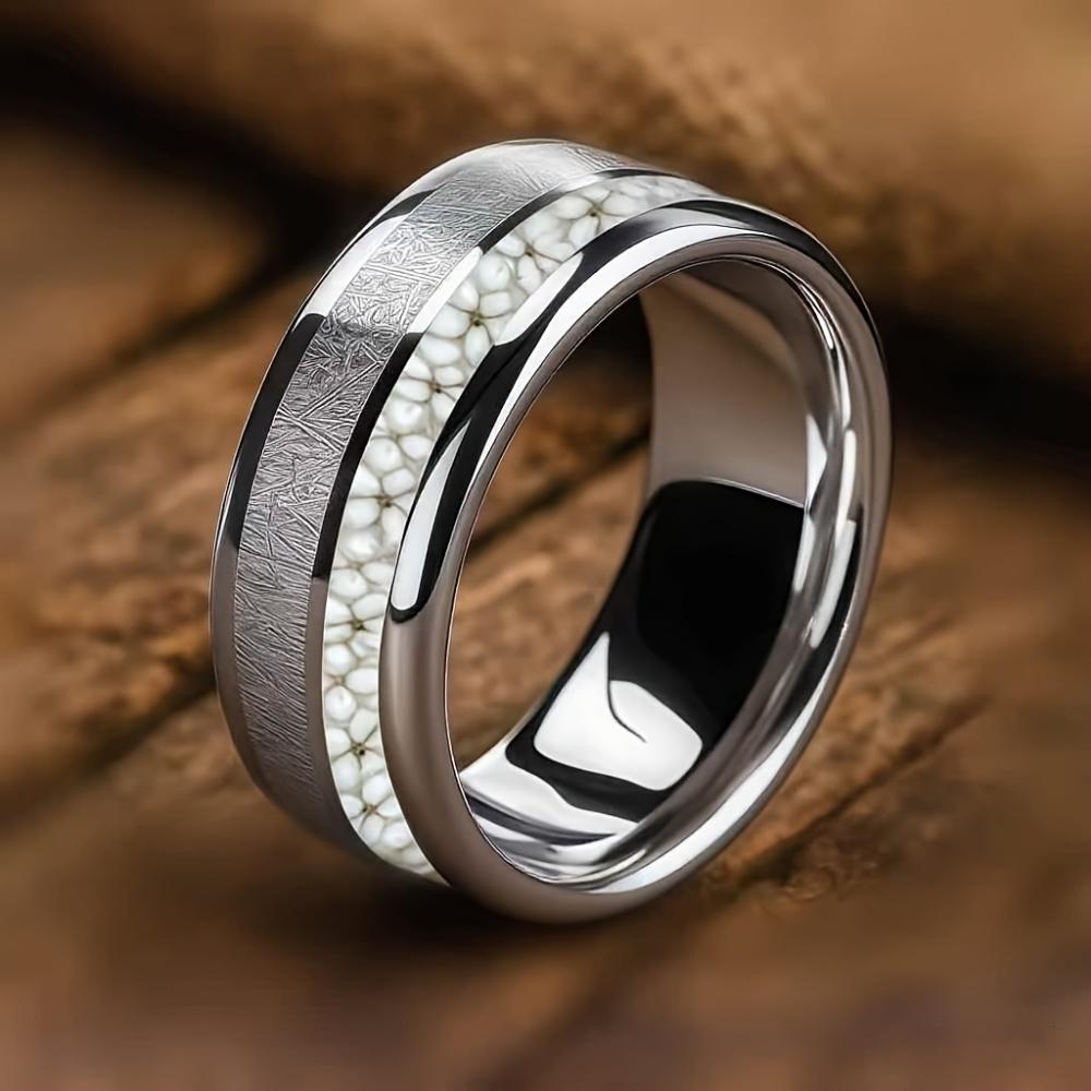 Men's Stainless-Steel Rings Decoration Mens Accessories Jewelry For Man Stainless Steel Ring Waterproof Jewelry Flower Ring