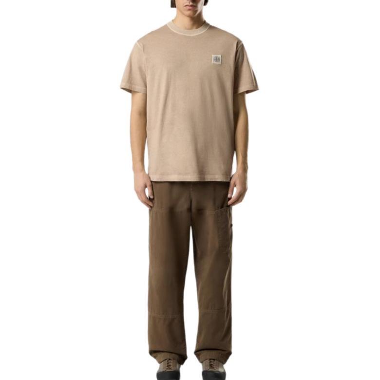 STONE ISLAND Round Neck Logo Patch Short Sleeve T-Shirt Men Tops L1S152100026S0057V019A