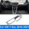 For Volkswagen VW T-Roc TROC 2018- Carbon Fiber Center Console Dashboard Air Condition Vent Outlet Trim Accessories