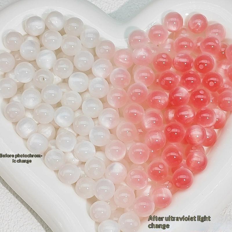 10Pcs 10mm UV Reactive Cat Eye Resin Beads Vibrant Color for DIY Necklace Bracelet Earring Handmade Jewelry Crafts