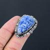 Natural Sodalite Gemstone 925 Sterling Silver Stackable Ring Size 7.5 For Girls