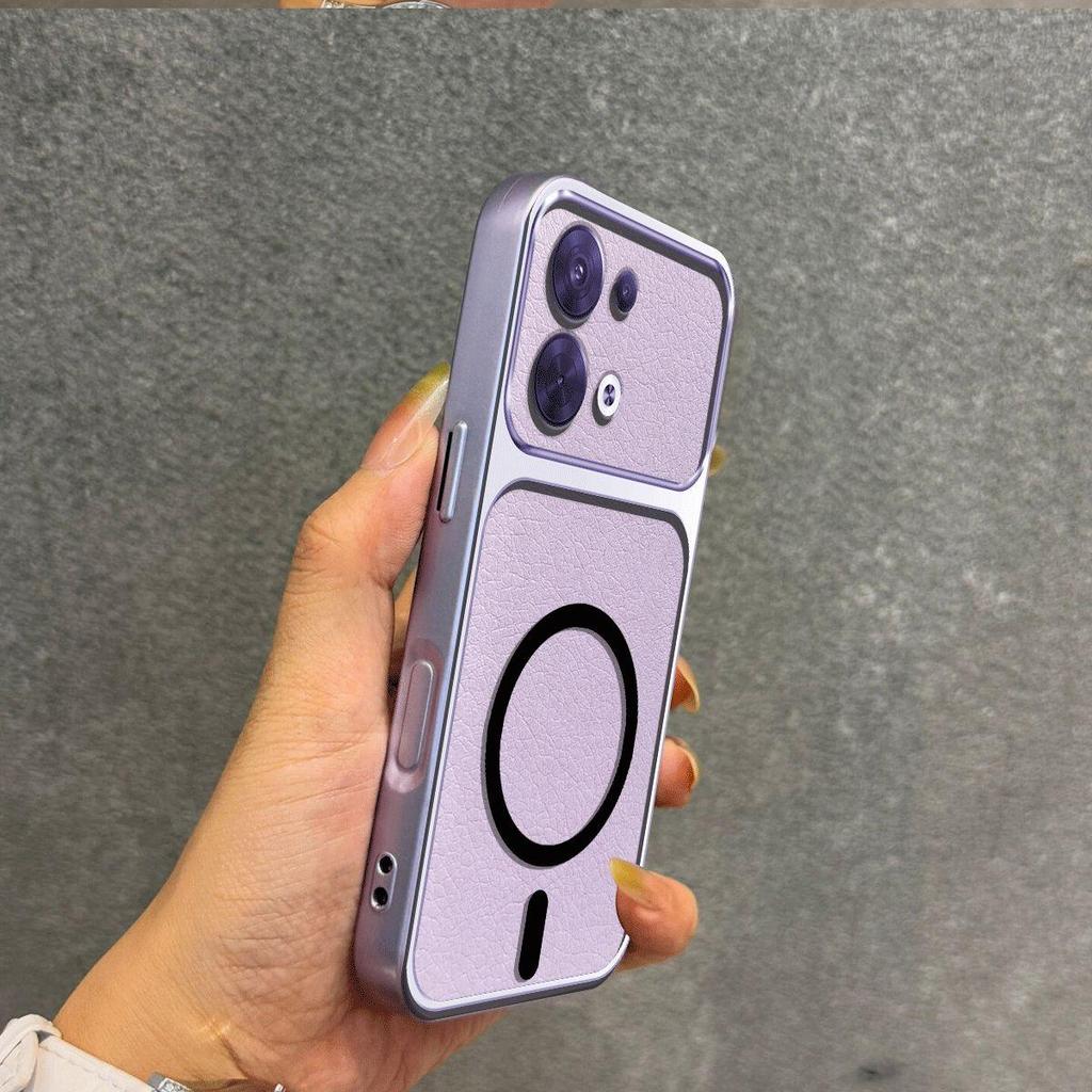 Metallic Finish Magnetic TPU Phone Case for OPPO Reno8 5G Shockproof Matte Soft Cover