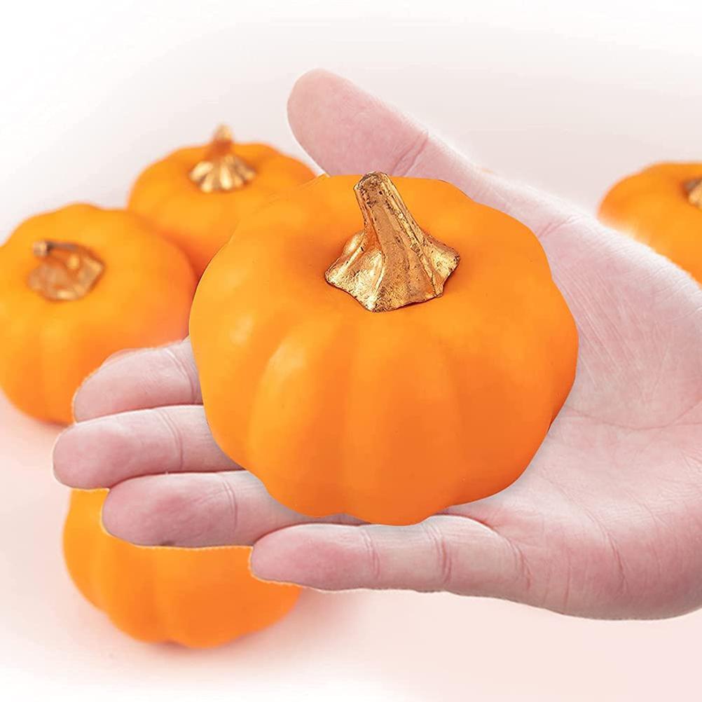 12 Pack Christmas Artificial Pumpkin Sets Made of Foam Simulation Pumpkin Ornament for Autumn Hallow