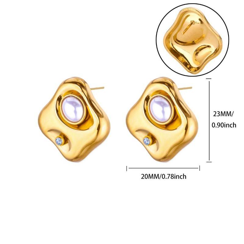 

Новые серьги-гвоздики из титановой стали с жемчужными цветами, женские, легкая роскошь, нишевые, премиальные, из K-золота