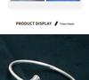 999 Sterling Silver Three Lives One Fate Open Bracelet, Ancient Style, Apricot Leaf Design, Artistic and Simple Women's Gift