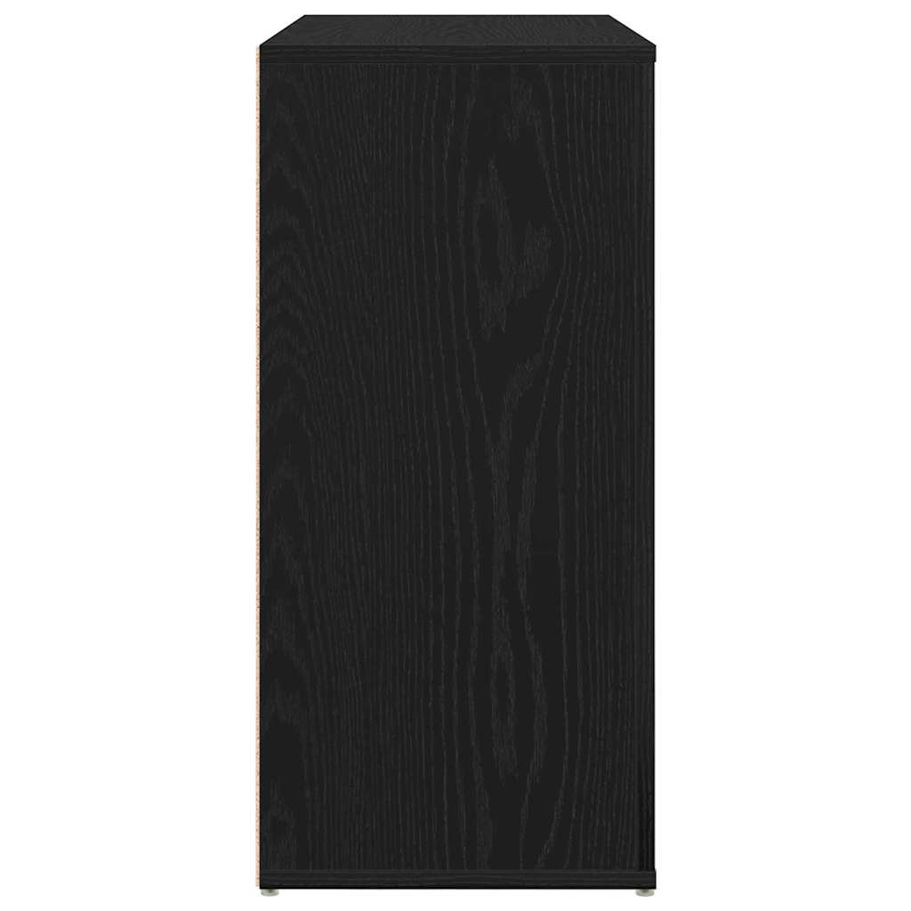 Sideboard in Black Oak Look 80 x 33 x 70 cm Particleboard