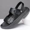 Men Dual-purpose Slippers High Quality Leather Sandals Fashion Casual Beach Shoes Summer Open Toe Sandals for Men Designer Slies