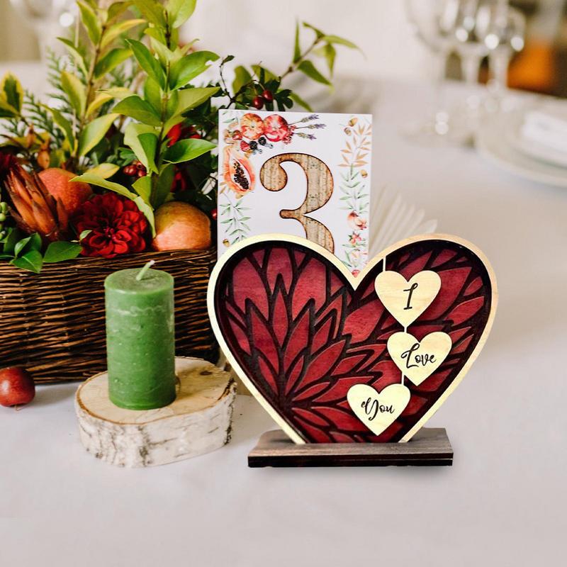 Valentinstag Herz Holzschild Holzherzförmige Tischdeko Romantische Valentinstagsdeko Herzförmige Deko Für