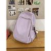 Casual solid color large capacity schoolbag new middle and high school students backpack travel backpack