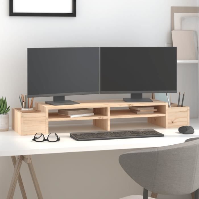 VidaXL Monitor Stand 100x27,5x15 Cm Solid Pine Wood 813969
