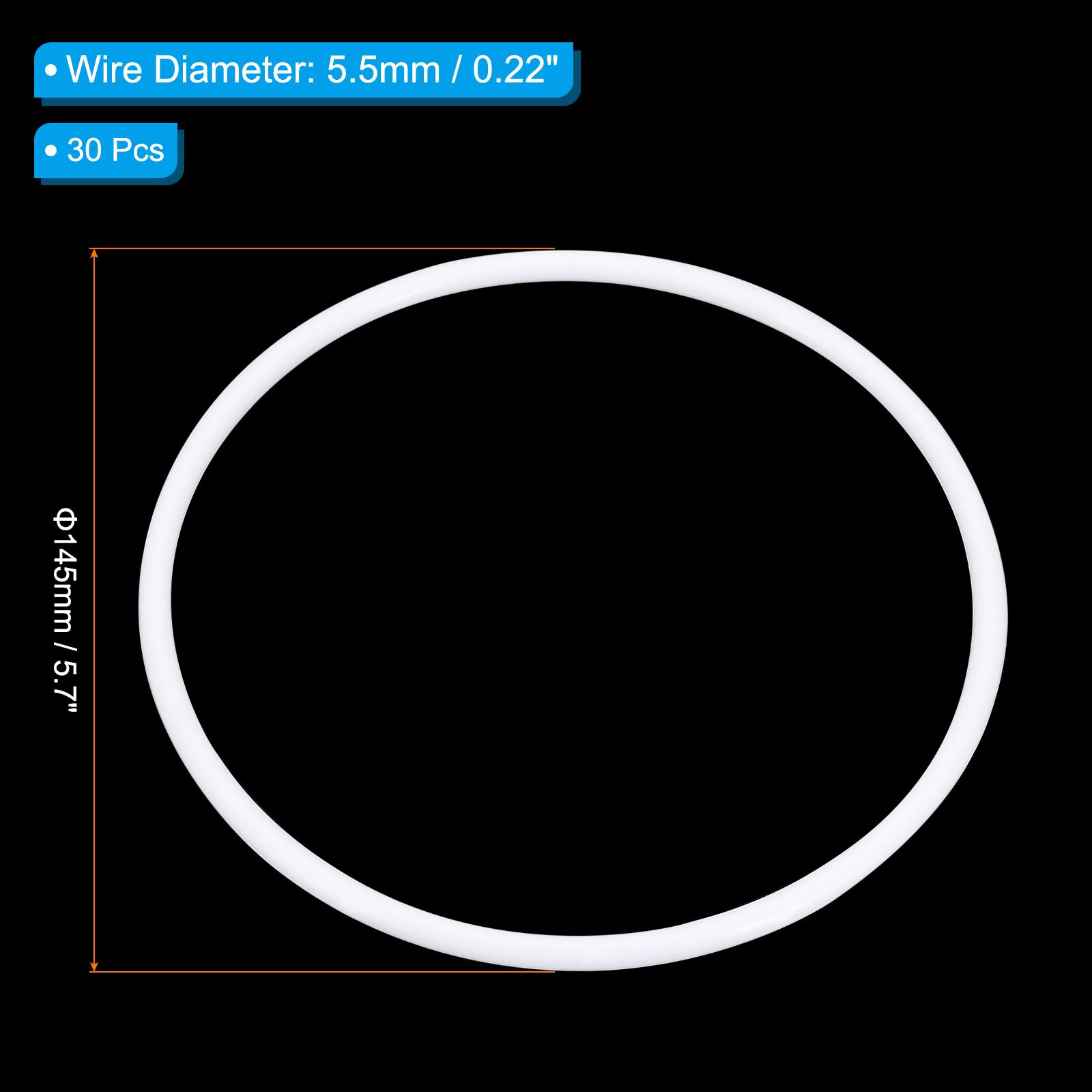 

Кольца для ловца снов 4,3 дюйма/5,7 дюйма, 30 шт. пластиковые кольца для макраме, цветочные круглые кольца для венка для дома, автомобиля, DIY-поделок, белые