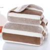 Cross-Border Warp-Knit Striped Coral Fleece Towel Set: Absorbent Bath Towels & Washcloths