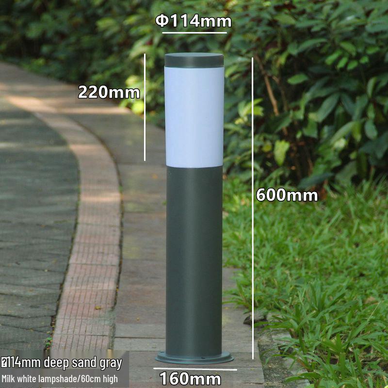 Stainless Steel LED Garden Lights - Waterproof Outdoor Cylindrical Ground Lights for Villas and Courtyards.