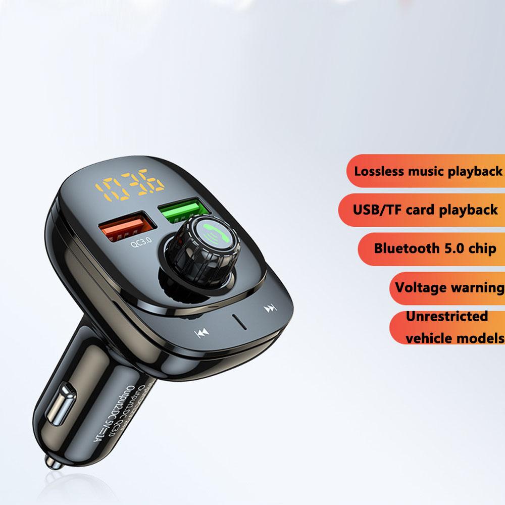 მანქანის Mp3 პლეერი ორმაგი USB სწრაფი დამტენი Fm Bluetooth მიმღები Bluetooth თავსებადი 5.0 Fm გადამცემი USB Flash Drive Plug Car Kit