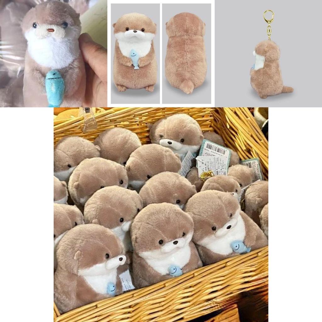 Cute Amuse Otter Plush Toy With Fish Adorable Gift For Girls Hanging Decoration