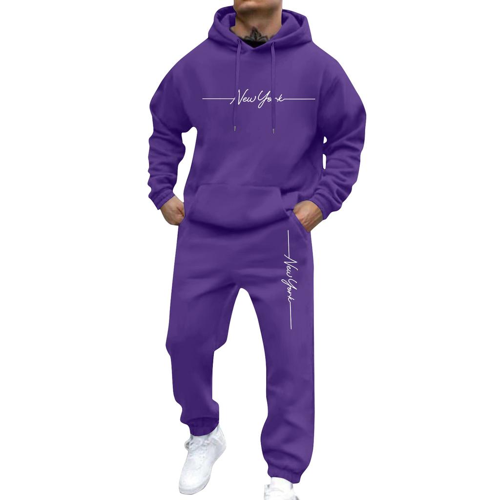 Men's Sweatshirt Suit Men's Solid Color Casual Sports Suit Sweatshirt Suit
