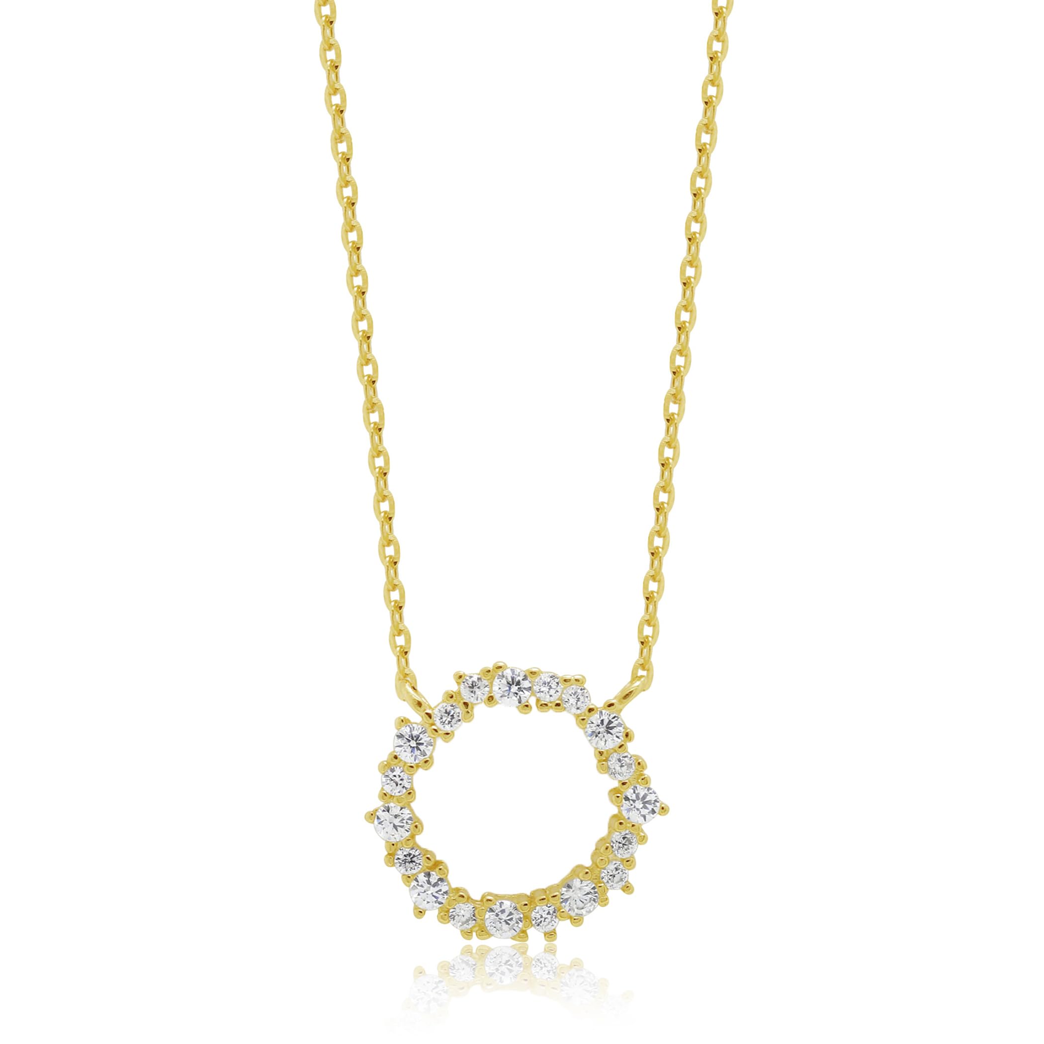 

Estelle Official Women s Silver Necklace with Yellow Gold Plated Cubic Zirconia (Product Code: 0772-4341-0019-0000)