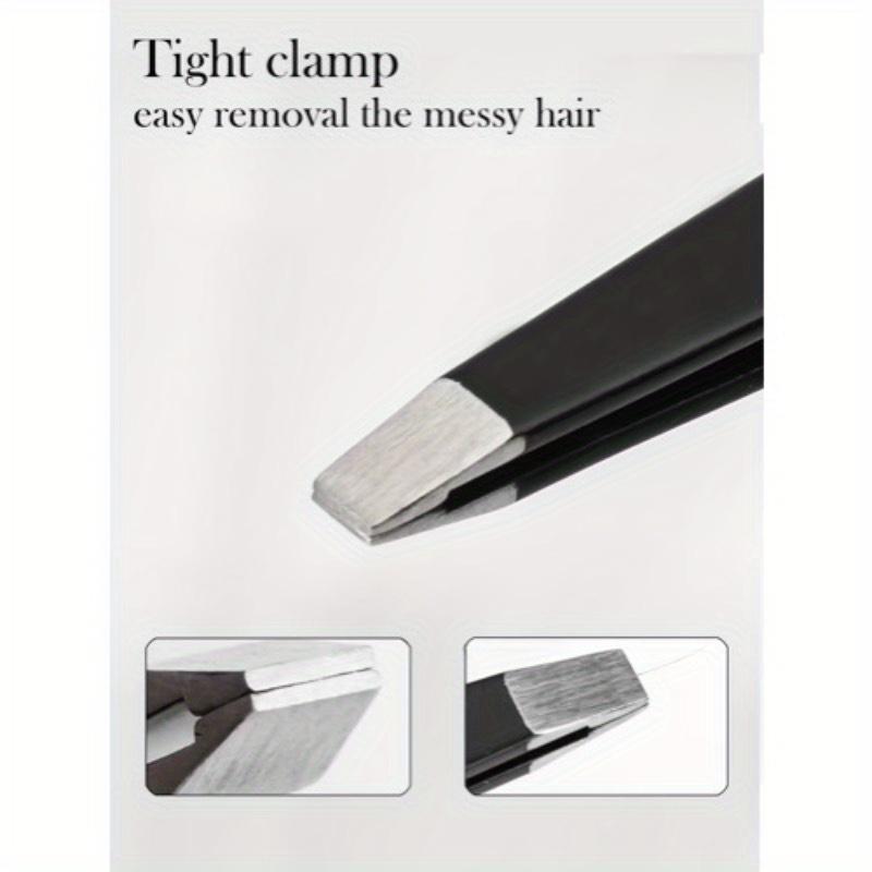 4pcs Stainless Steel Eyebrow Tweezers Set, Hypoallergenic Multi-Functional Beauty Makeup Tools Kit with Flat, Slant, and Pointed Tips for Face Use