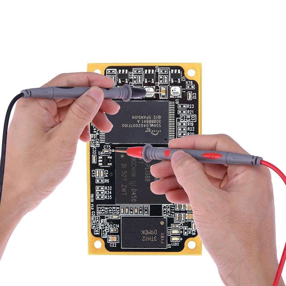 Messleitung 1000V 20A Multimeterleitung Amperemeter Messkabel Messgerät Messstift+2 Stück Klemmen für Haushaltsstromzubehör