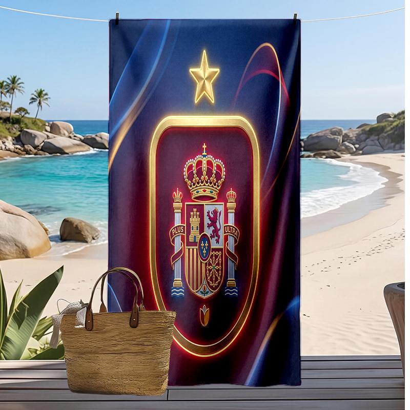 Asciugamano da Spiaggia Stampa Calcio Spagna Asciugatura Rapida Super Assorbente Morbido Asciugamano da Bagno per Nuoto Spiaggia Viaggio Souvenir Regalo