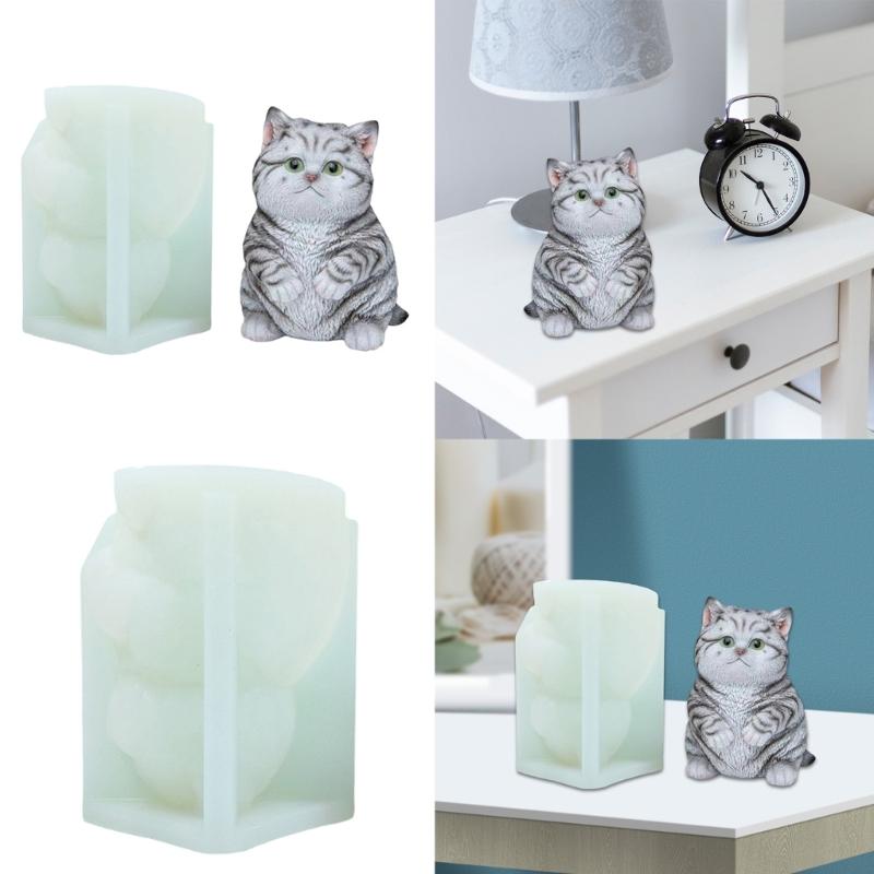 Cats Shape Silicone Candle Molds for Candle Soap Gypsum Decorations, Plaster Silicone Molds Animal Silicone Candle Molds
