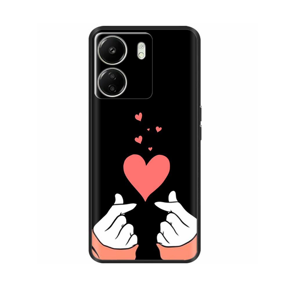 For Xiaomi Poco C65 Case Cute Luxury Painted Back Cover Soft Black Silicone Phone Case For Xiaomi Poco C65 PocoC65 Fundas Bumper