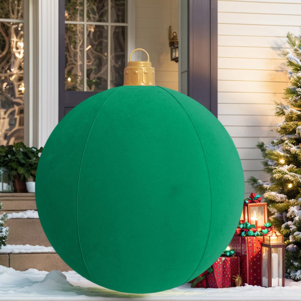 Giant Christmas Ball Multi-Purpose Large Xmas Decotative Ball Wear Resist Flocking Decoration Ball for Front Doors Decorated
