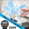 220V Portable 6 Blades Mini Ceiling Fan Easy Hang Easy Hang Power Plug Switch 7W New