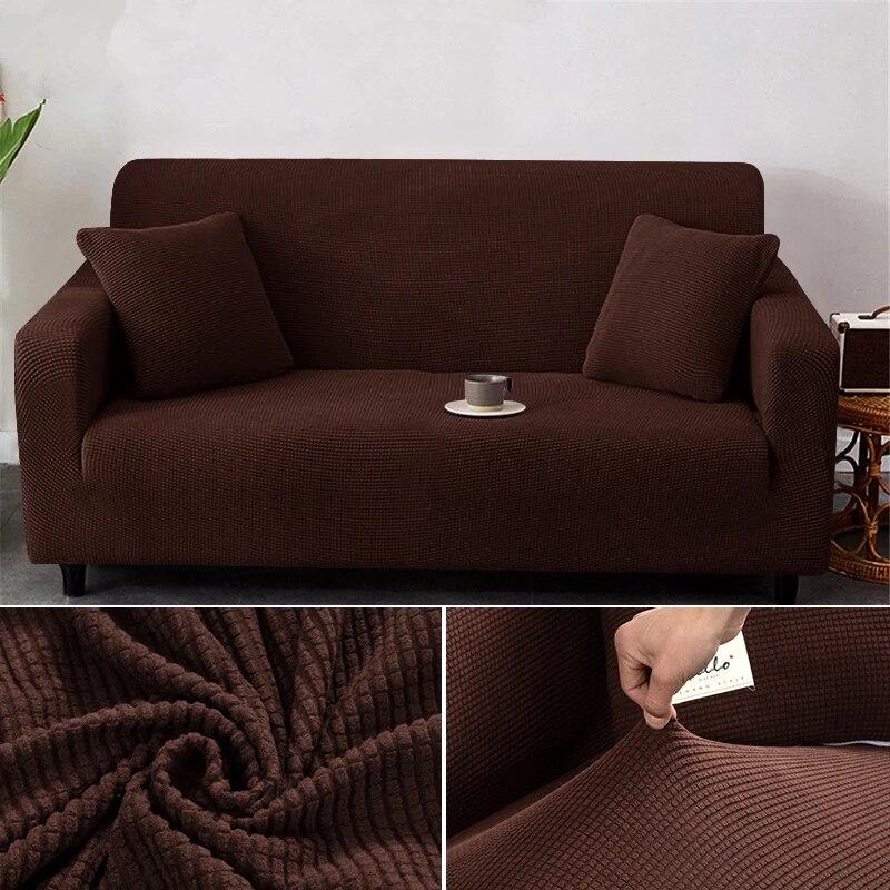 1/2/3/4 Seater Thicken Elastic Jacquard Sofa Cover Slipcover Stretch Polar Fleece L Shape Corner Sofa Covers for Living Room