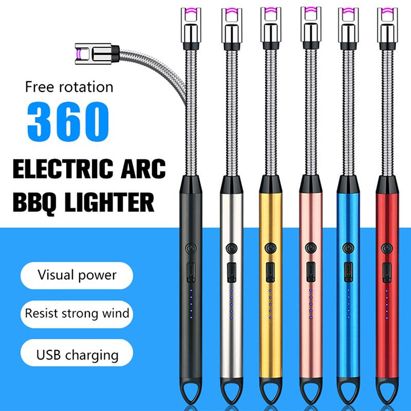 Kitchen Electric Usb Windproof Lighter Long Candle Bbq Gas Stove Ignition Gun