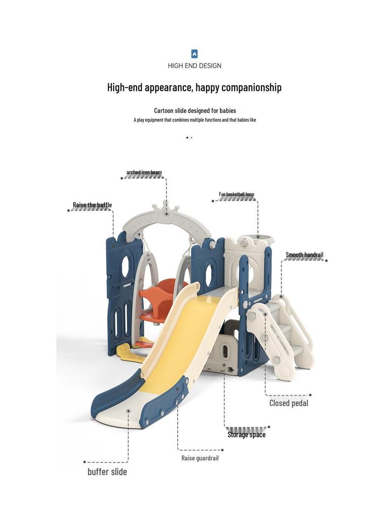 Multifunctional Indoor Play Slide and Swing Set for Kids