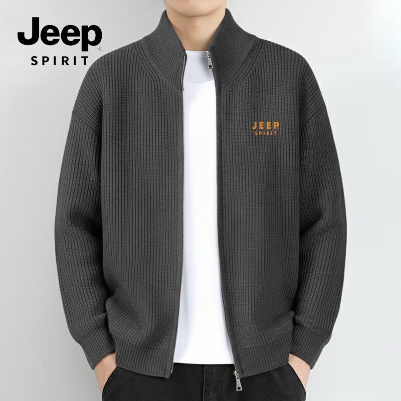 

Мужской вязаный кардиган JEEP SPIRIT с двойной молнией и воротником-стойкой 2XL