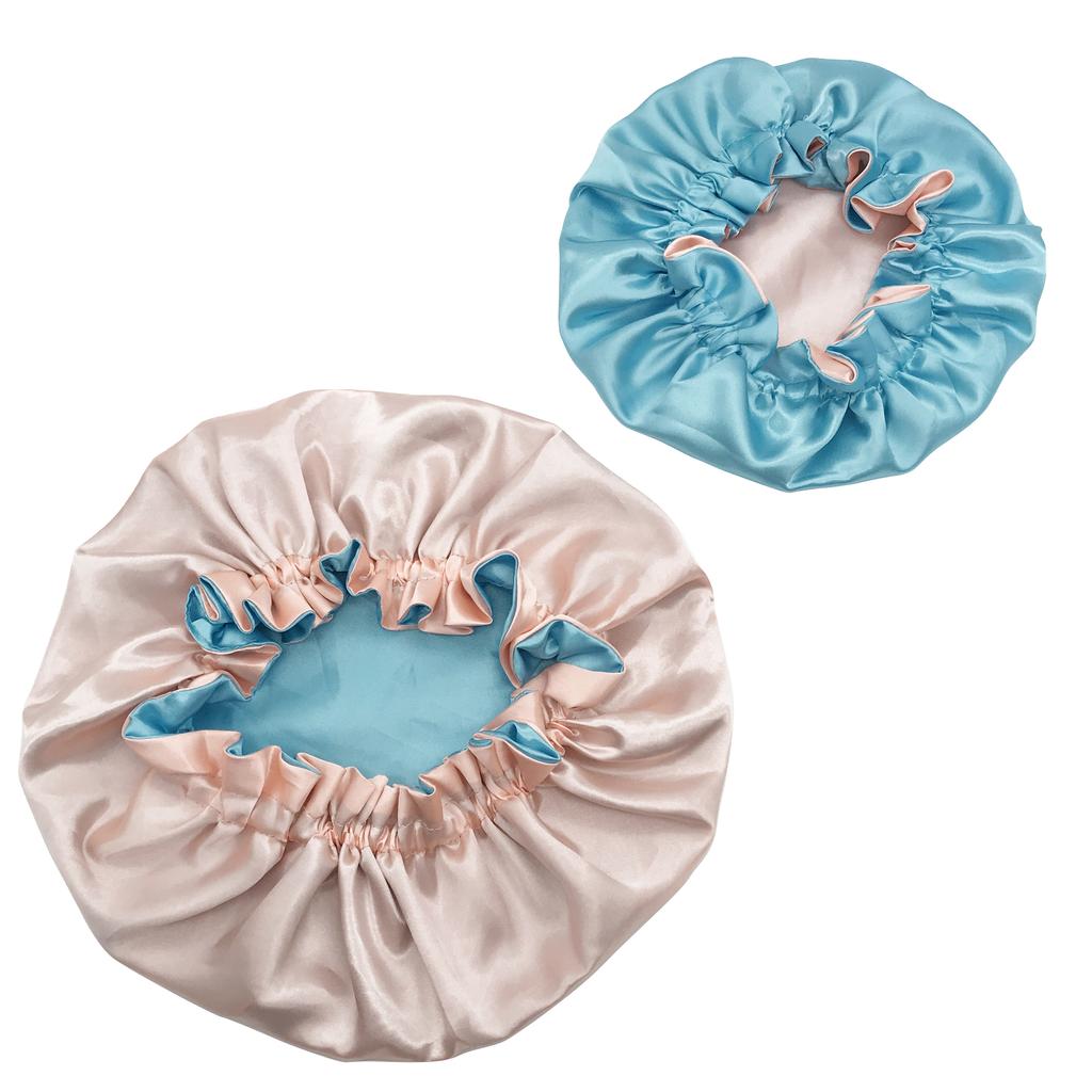 Mommy and Me Silk Hair Bonnet Reversible Soft Satin Sleeping Cap Sleeping Designer logo Custom Bonnets