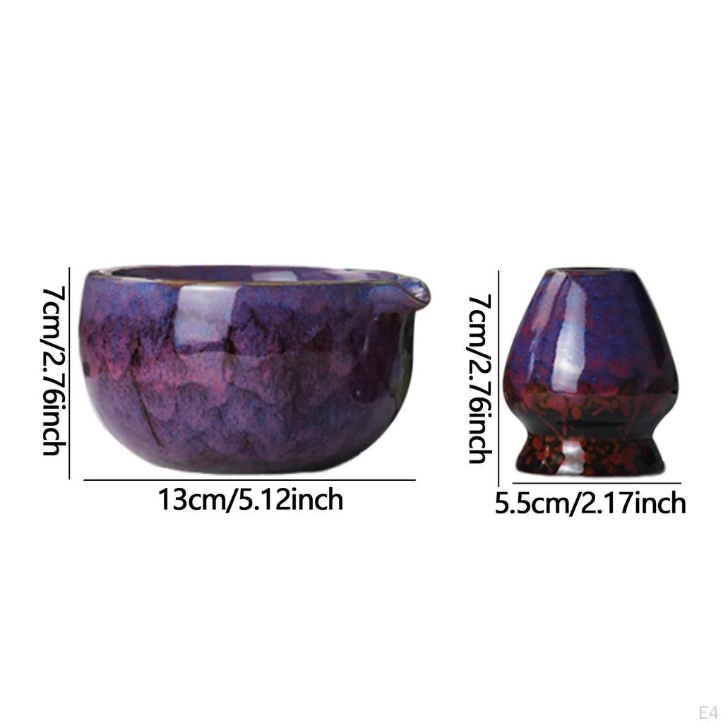 450ml Japońska miseczka do matcha z uchwytem na miotełkę i dzióbkiem do nalewania