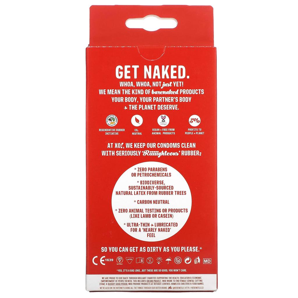 ! Ultra-thin, Righteous Rubber Lubricated Condoms, Unscented, 6 Condoms