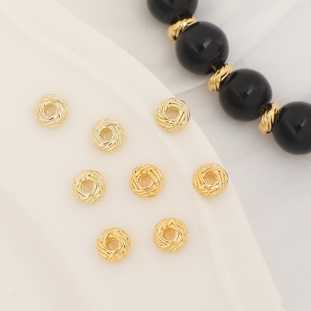 14k Gold Filled Verdrehte Perlen für DIY Schmuck Halskette & Armband Abstandshalter