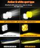 AUXBEAM 6 Types 3 Inch LED Pod Lights White & Amber Spot / Flood / Combo Driving Work Light for ATV SUV Truck Pickup Boat