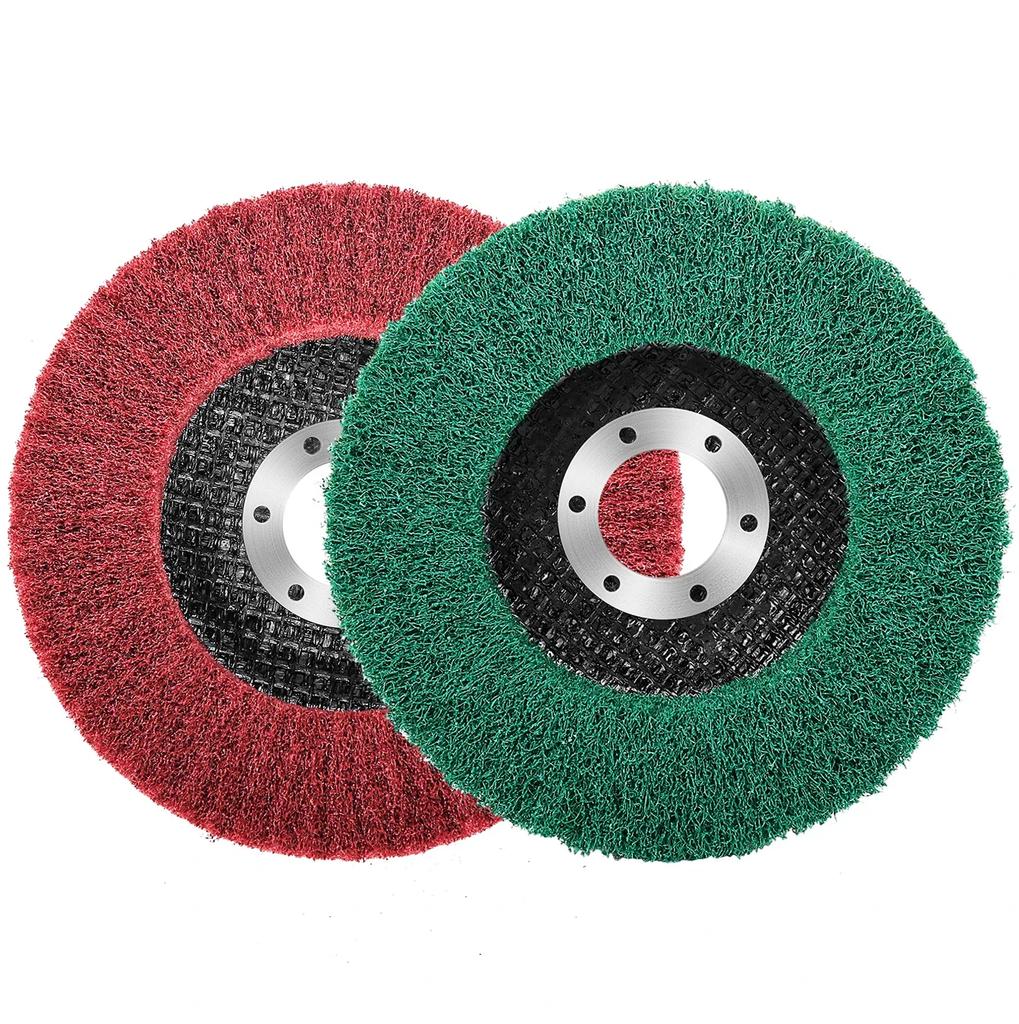125mm Nylon Fiber Flap Polishing Wheel Disc 5 Inch Non-Woven Grinding Wheel Metal Wood Rotating Grinding Wheel For Angle Grinder