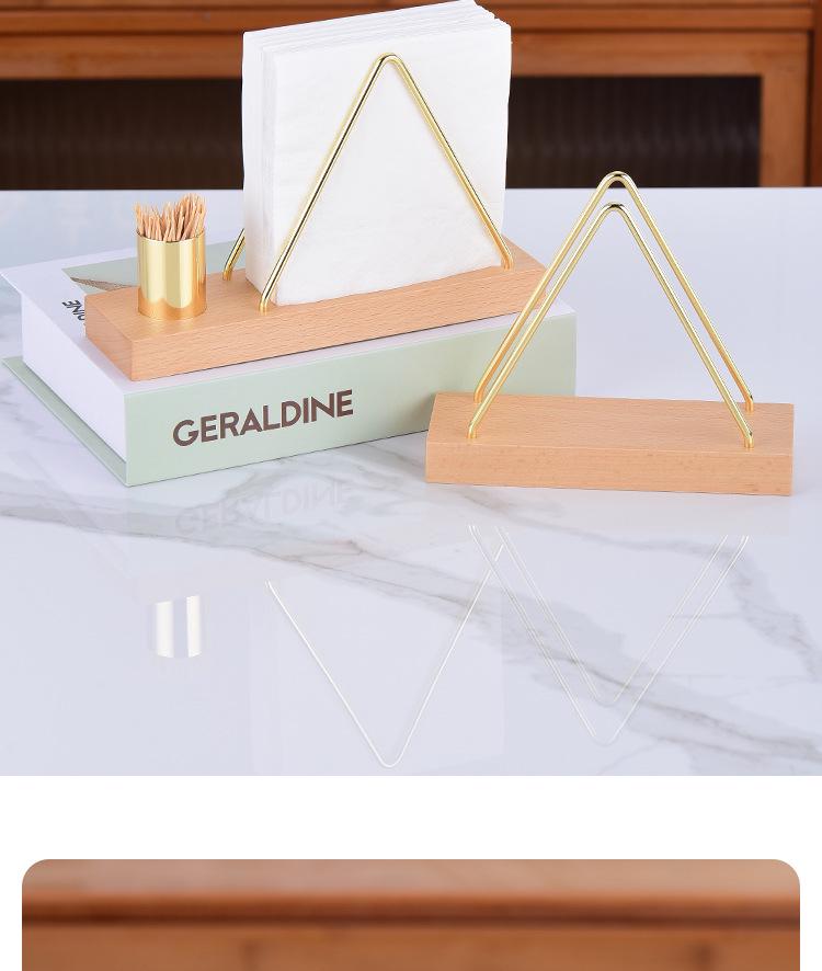 Walnut Wood Napkin Holder - Round & Square Solid Wood Stand for Dining Table